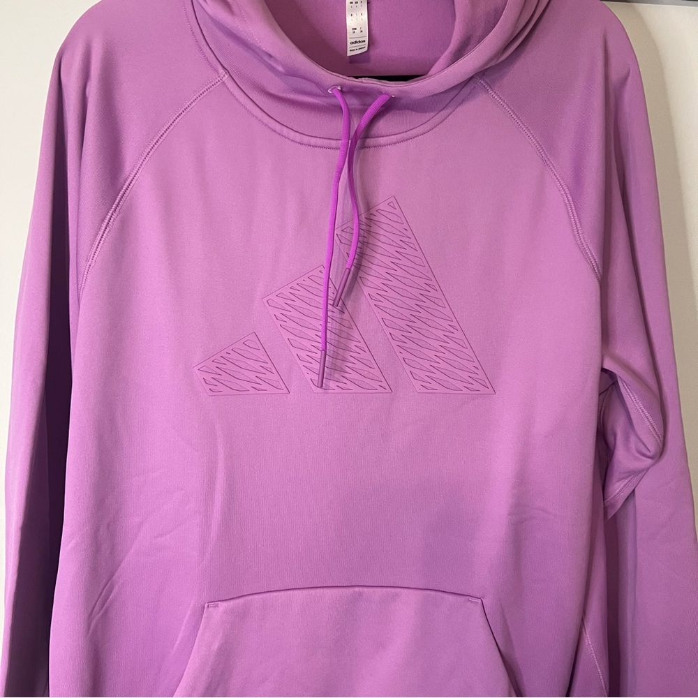 Adidas Badge of Sport Hoodie Purple Pullover Sweatshirt Men’s Large NWT
